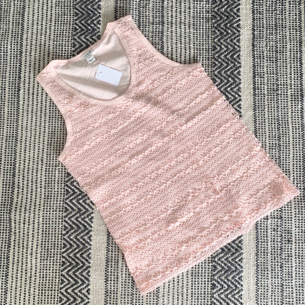 JCREW Light Pink Crochet Tank Top